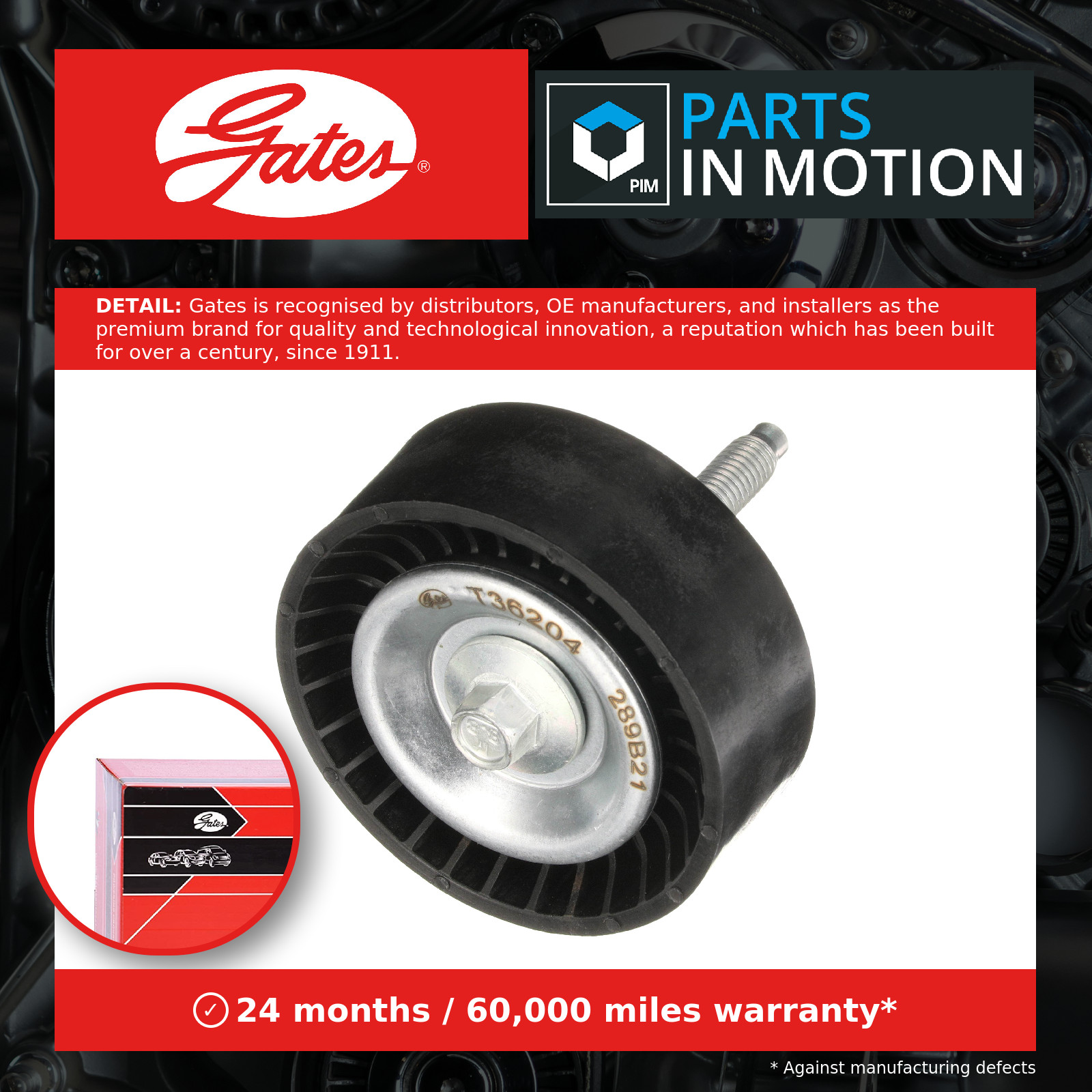 V-belt pulley Plastic T36204 GATES for FORD VOLVO - Image 11