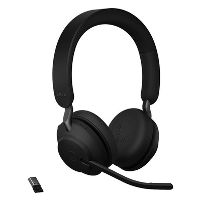 Jabra Evolve2 65 MS Wireless Headphones with Link380a, Stereo, Black   Wireless 