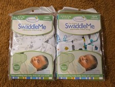 Two SwaddleMe Adjustable Infant Wraps Swaddle Size Small/ Medium 7-14Lb
