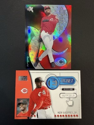 2000 Fleer Skybox Set Of 2 ~ Ken Griffey Jr * eX #5 + E-Ticket #8ET ~ Reds