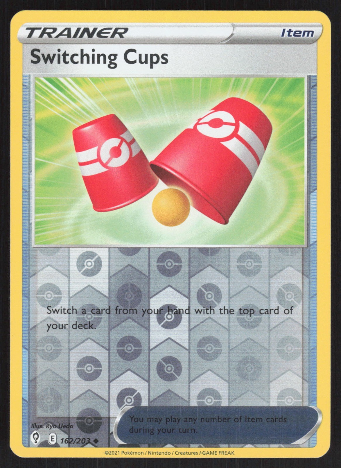 Switching Cups Reverse Holo 162/203 LP SWSH07: Evolving Skies Pokemon Card