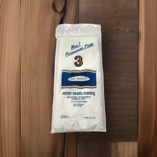 Vintage 3 Pack Permanent Press Handkerchiefs White Poly Cotton Made In USA NOS