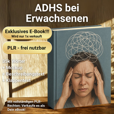 ADHS bei Erwachsenen 35k Wörter Exklusives PLR E-Book - wird nur 1x verkauft
