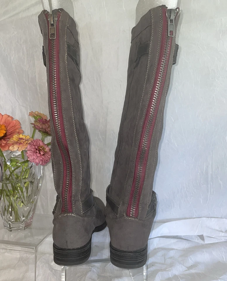 Botas hasta la rodilla de gamuza sintética con cremallera trasera Madden Girl Zuzu 9,5 M resistentes industriales elegantes Foto 4 de 4