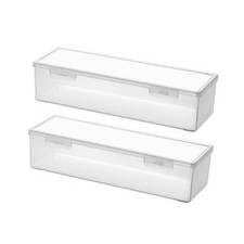 Clear Craft and Art Supply Storage Organizer, Small Deep Strips Clear-2pack