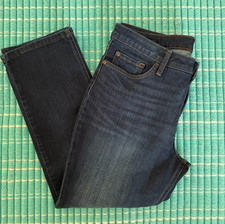 Women's Petite Lee Dark Wash Jeans Size 16P Regular Fit Straight Leg Jean