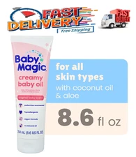 Baby Magic Creamy Baby Oil Lotion Baby Scent Hypoallergenic 8.6 fl oz ( 1 PACK )