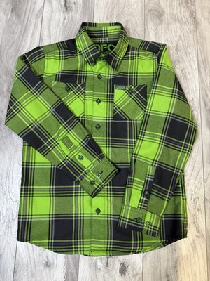 Dixxon The Creature Pre-pleat Youth Medium Button Up Green/black