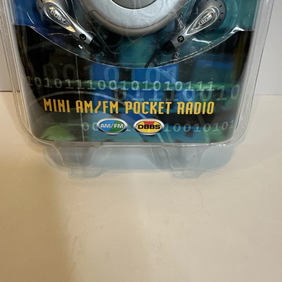 Coby Mini AM/FM DBBS Pocket Radio With Earphones & Neck Strap CX-7 New - Image 3 of 4