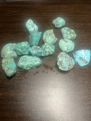 Natural Rough Turquoise 223g Blue Green Matrix Gem Lot Cabbing Jewelry