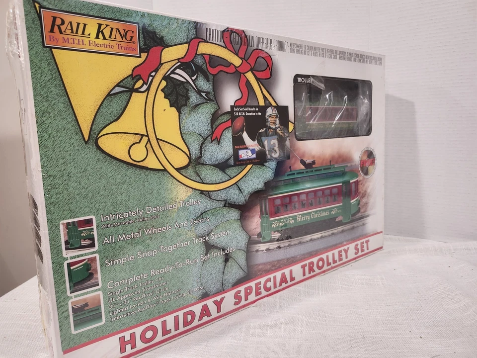 RAIL KING HOLIDAY SPECIAL TROLLEY SET - MTH 30-4028-0 *SEALED NIB* 1:48 RARE - Image 2 of 4