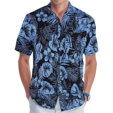 Hawaiian Shirt for Men Beach Shirts Button Down Stylish Summer Sleeve Shirt