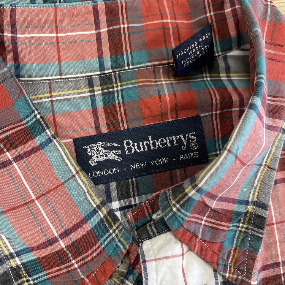 Para Hombres M Burberry London Nova Check 100% Algodón Importado Cuadros Abotonado EE. UU. Foto 2 de 4