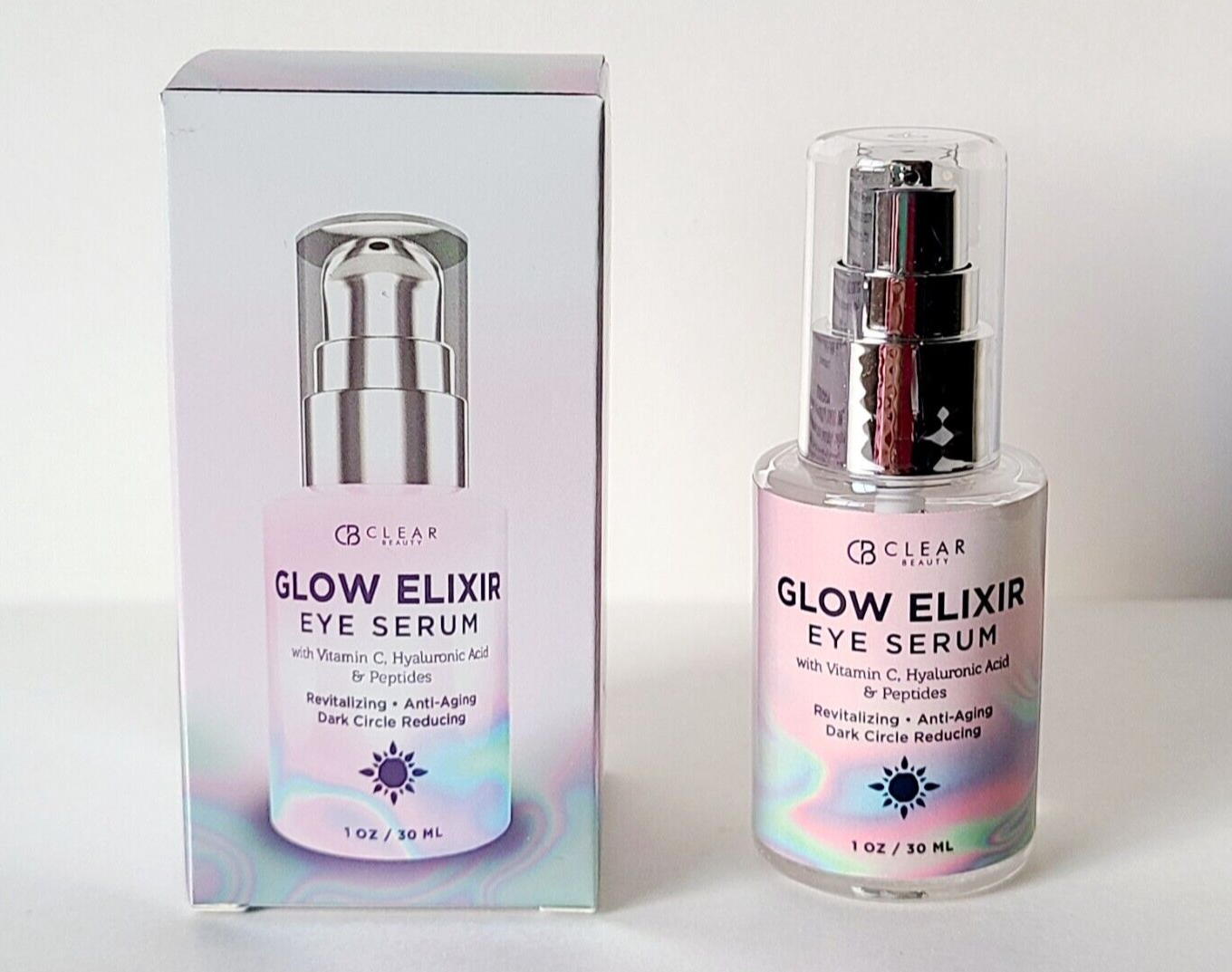 CB Clear Beauty Glow Elixir Eye Serum Anti-Aging Dark Circle Reducing New In Box