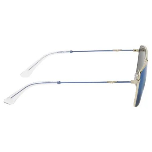 Police Metal Frame SPLL07 579B Shiny Silv/Bl Mirror Rectangle Men's Sunglasses - Picture 3 of 4