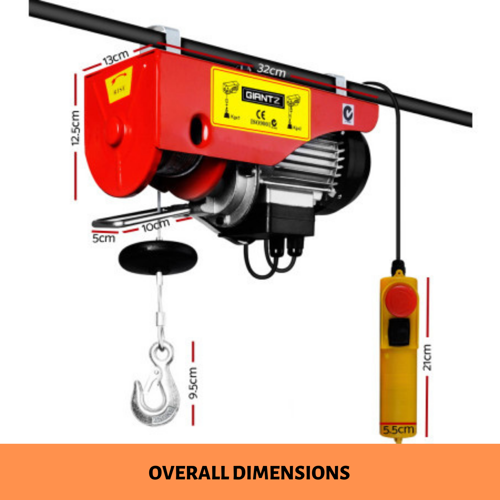 Remote Winch Lift Tool Strong Cable Rope Chain Lifting 250KG 240V