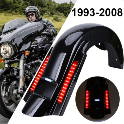 CVO Stretched Rear Fender + LED Light for 1993-2008 Harley Touring Electra Glide