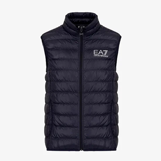EA7 Sleeveless Puffer Jacket with Full Zip Midnight Blue eBay
