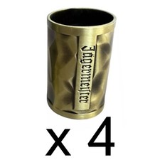 4x Jägermeister Metall Shot Schnaps Gold Limited Becher Glas Rar Einzelstück NEU