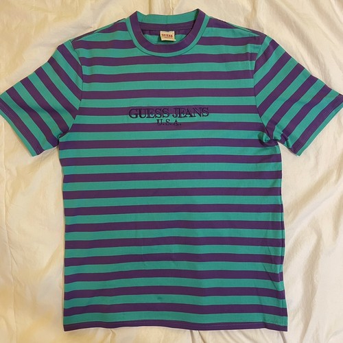 Guess Jeans Sean Wotherspoon Farmers Market Purple Green Striped T guess-jeans-sean-wotherspoon-farmers-market-purple-green-striped-t
