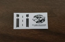 Hot Wheels Ford J Car Redline DIE CUT Reproduction Stickers