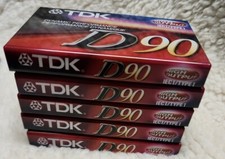 TDK D90 Audio Cassette Tapes IECI Type I High Output 5 pk New