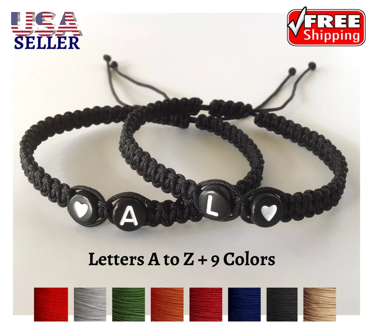 Initials shop bracelet couples