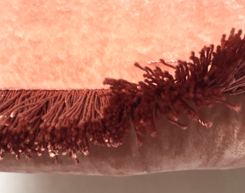 Anke Drechsel Cushion PLAIN Fringe Old Rose Silk Velvet Pillow Alt Rosa Kissen - Bild 4 von 13