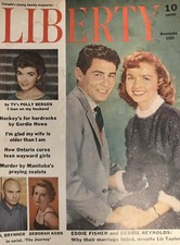 LIBERTY Mag DEC 1958- Debbie Reynolds,Eddie Fisher, Gordie Howe, COKE Santa,Beer