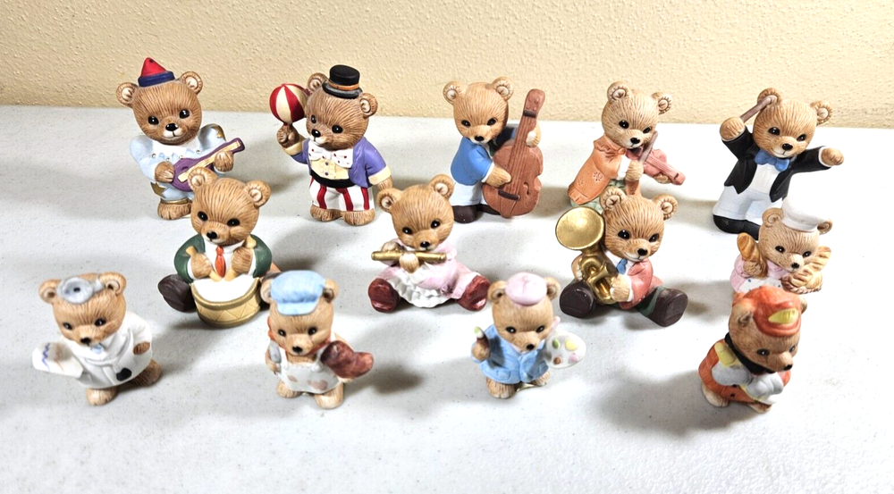 HOMCO BEAR FIGURINES Lot Of 13 Figurines Vintage Home Interior 1449 1422 8820