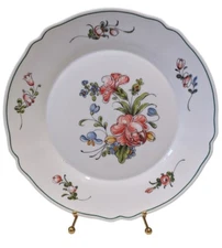 Provincial Floral Opal Glassware Dinner Plate Arcopal France Scalloped 10.25”