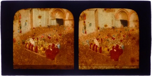 Palästina.Jerusalem.Fußwaschung.Griechen.Stoff.Stereo Fotoalbum E.H. - Bild 3 von 4