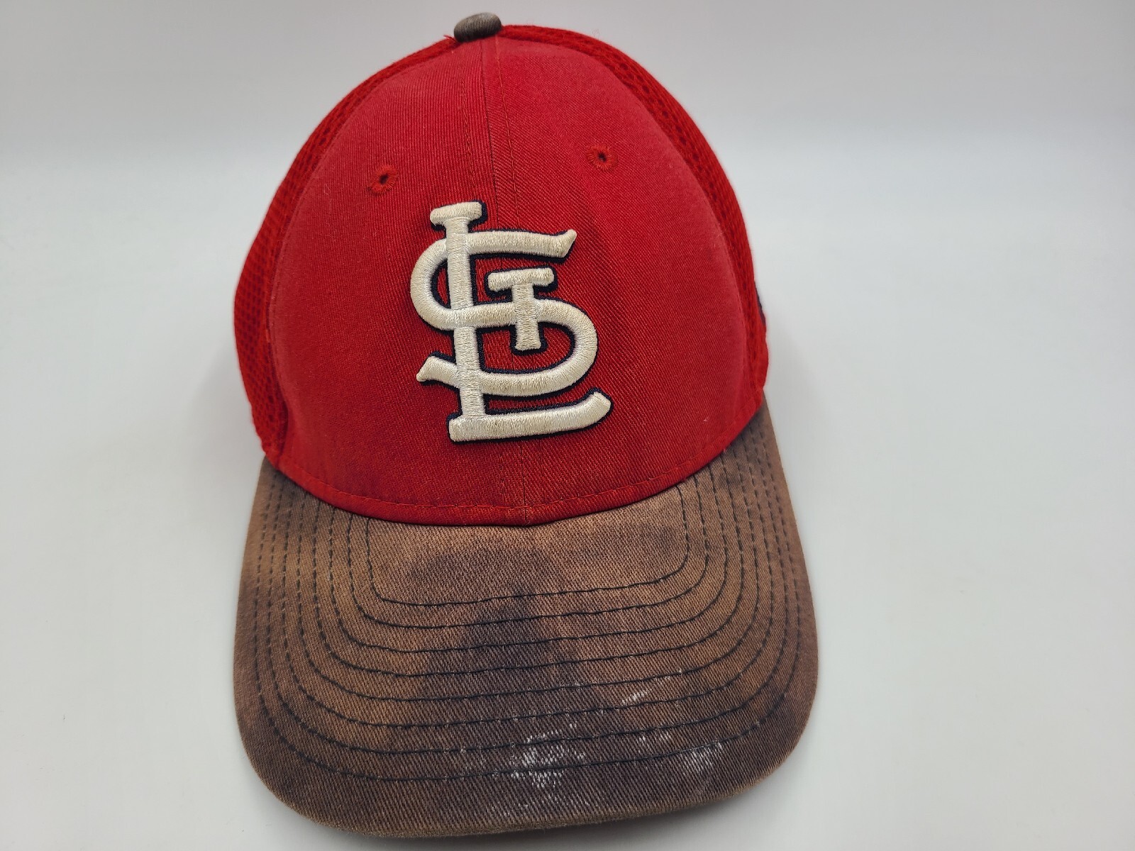 Youth St Louis Cardinals New Era 9Forty Distressed Mesh Trucker Snapback Hat Cap