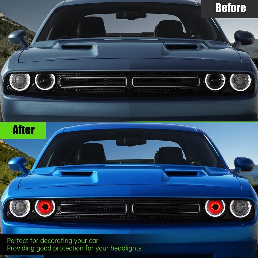 Headlight Bulbs LED Headlamps Air Insert Assembly For 2015-2020 Dodge Challenger
