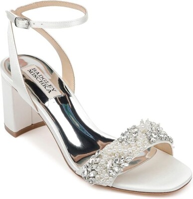 Badgley Mischka Clara Women's Embellished Strap Evening Shoe Size US 11 EU 42