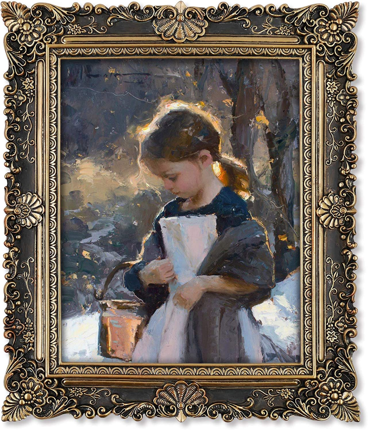 Picture Frame Vintage Picture Frames for Tabletop and Wall 8X10 Black & Gold-image