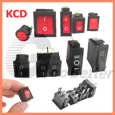 Rectangular Latching Rocker Switch 2 Position 3 Position 2 3 4 8 Pins Black Red