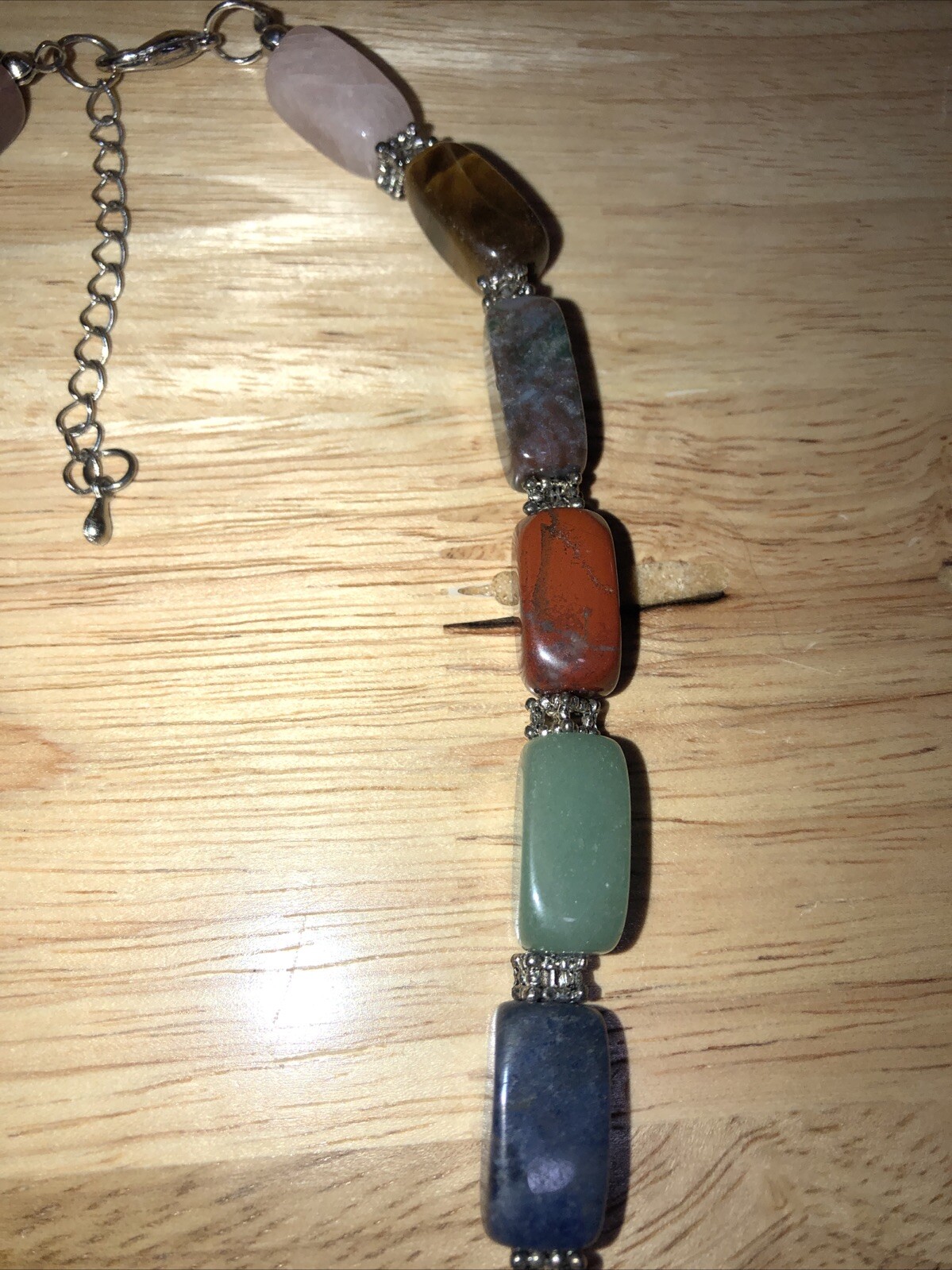 Multi Colored Stone With Silver Tone Connectors N… - image 3