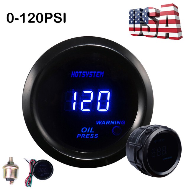 Universal 2" IN Digital LED Electronic Oil Pressure Gauge+Sensor Meter