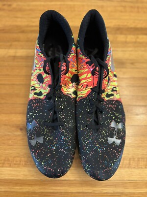 Size 14 Under Armour Football Cleats Splatter Skull Print 1289201-001 RARE Size 14 Under Armour Football Cleats Splatter Skull Print  main image 2