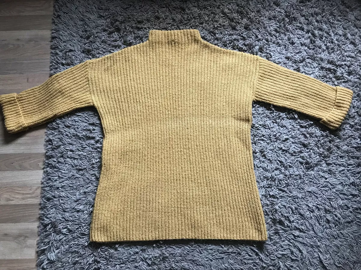 TU Sainsburys Ladies Womens 3 4 Sleeve Thick Woolly Style Jumper Brown UK 12