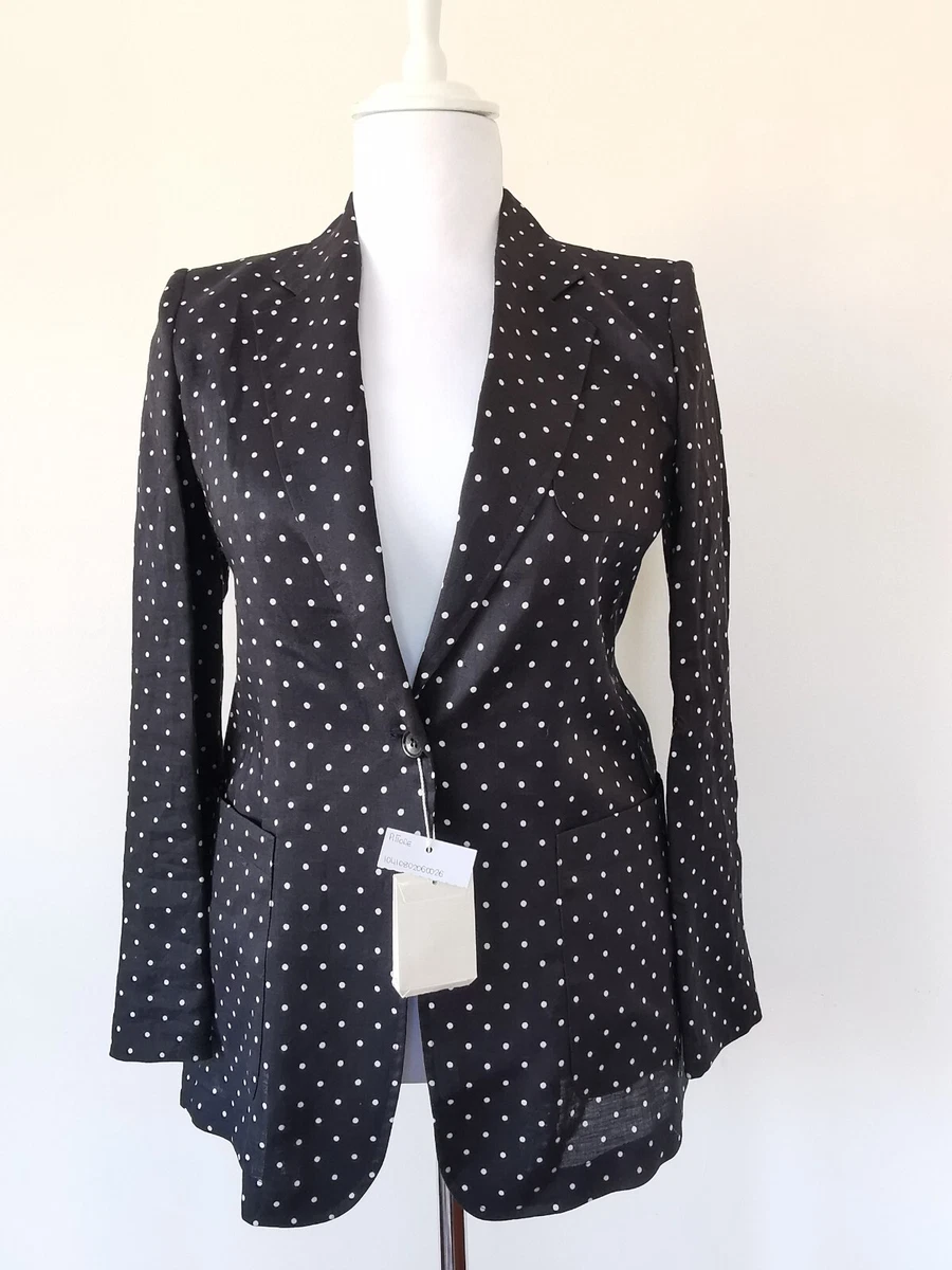 RRP 879 MAX MARA Polka Dot RAMIE Blazer USA6 GB4 IT40 FR36 DE38