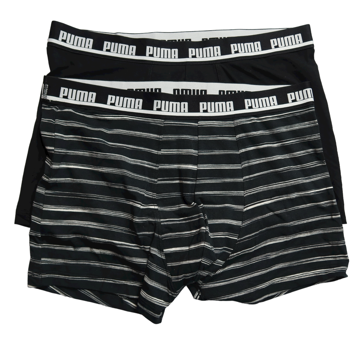 PUMA Men's Spacedye Stripe Pack Boxer Shorts, Black Combo, XL