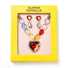 Super Smalls Heart Pendant Rainbow Necklace and Earrings Set for Girls age 3 