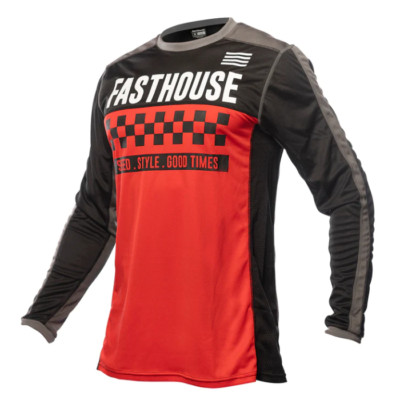 Fasthouse Grindhouse Torina Jersey rot/schwarz L für MX Enduro Motocross