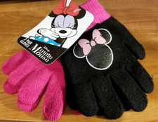 Minnie Mouse Kid Size 2 Pair Of Winter Gloves