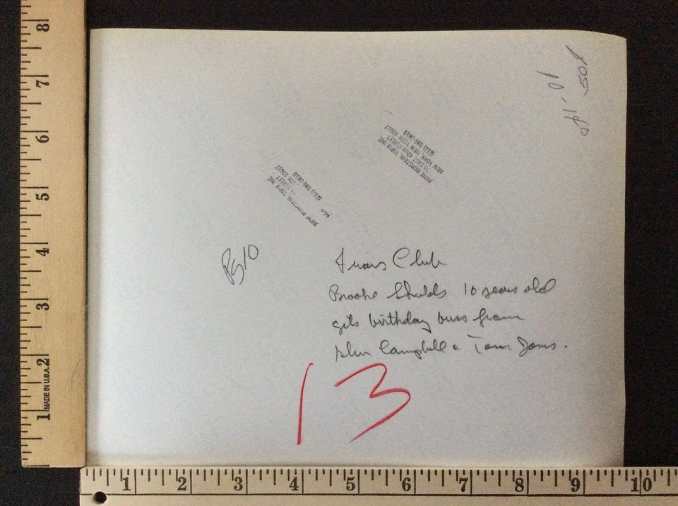 Foto rara original de colección de besos de Tom Jones 16º día B de Glen Campbell Brooke Shields Foto 3 de 3