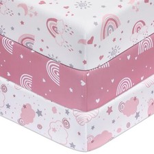 Baby Crib Sheets Girl 3 Pack Toddler Bed Sheets for 52  x28  Standard Toddler ...