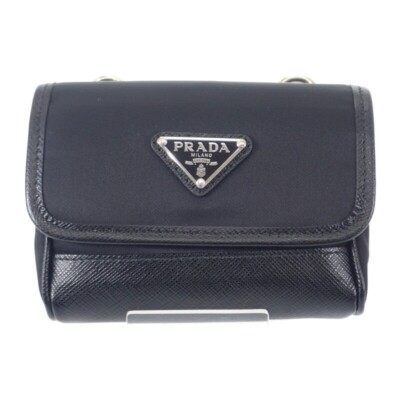 PRADA Mini Pouch Re-Nylon Shoulder Bag Saffiano Nylon Black