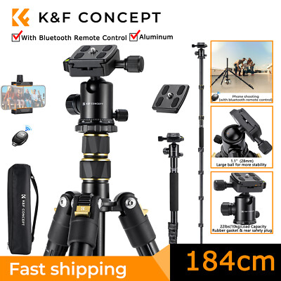 K&F Concept Kamerastativ Fotostativ bis 162cm Aluminium Stativ 360° Kugelkopf